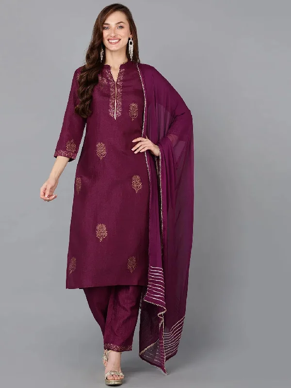 Ahika Women Poly Silk Solid Kurta Trouser-PKSKD1410A_XS