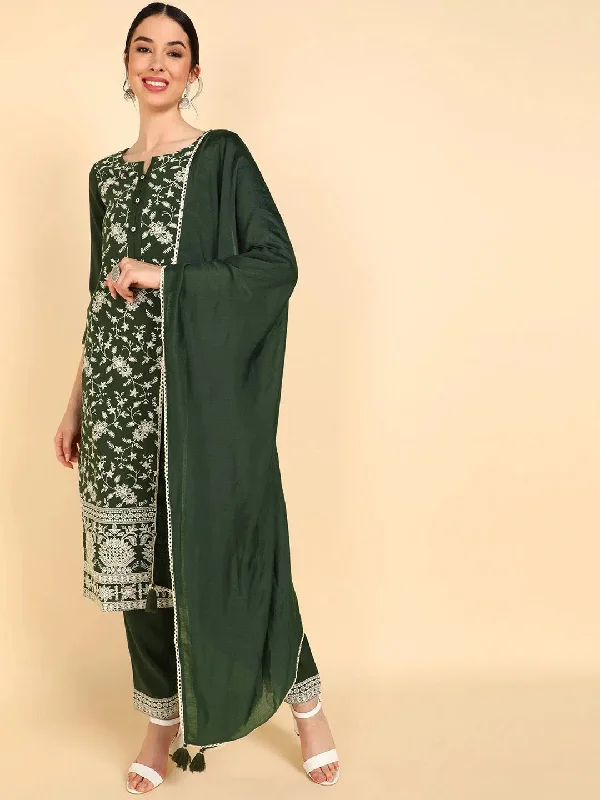 Ahika Poly Silk Embroidered Kurta Trousers With-PKSKD1351A_XS