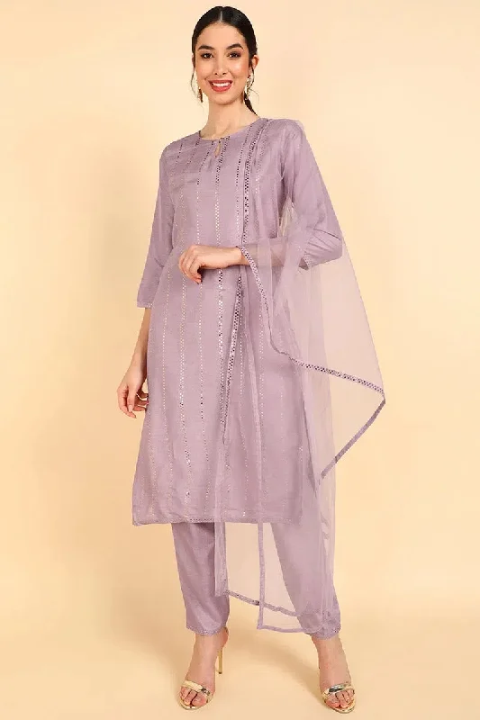 Ahika Poly Silk Solid Kurta Trousers With-PKSKD1380_XS