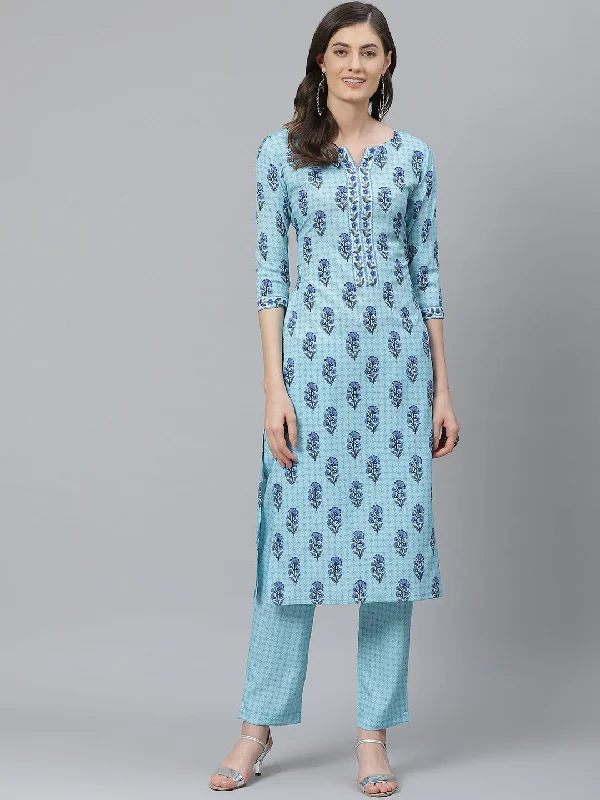 Ahika Poly Crepe Printed Kurta Pant Set-PKSET1010AB_S