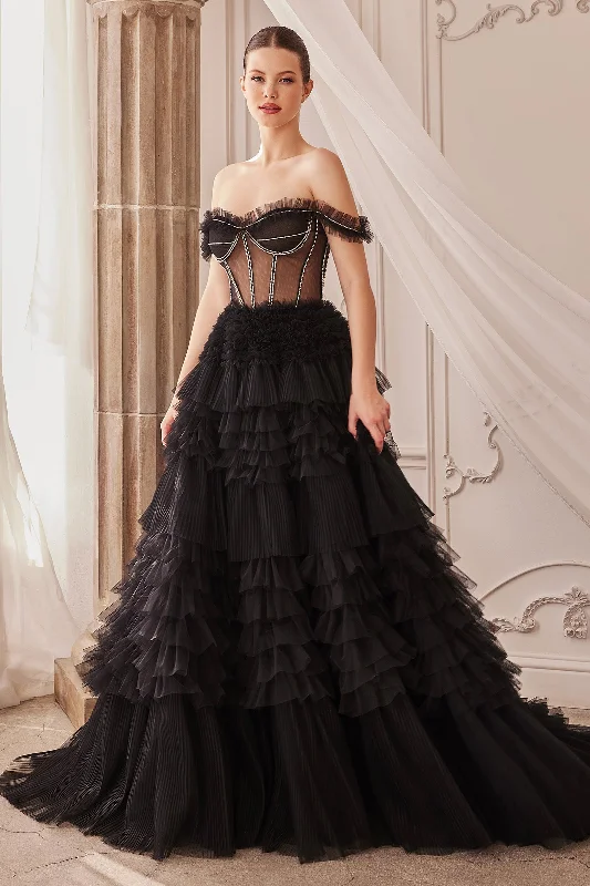 Andrea & Leo A1150 Strapless Ruffle Tulle Gown