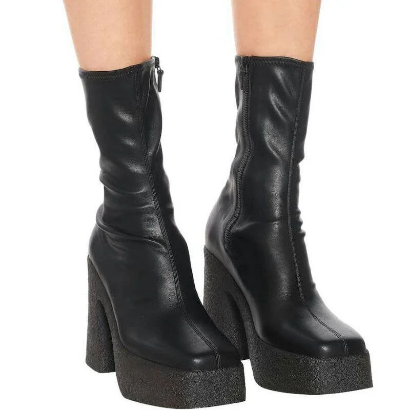 British Style Thin Knight Boots High-heeled Plus Size Long Boots