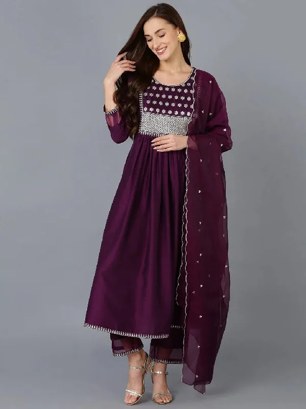 Ahika Women Silk Blend Yoke Design Kurta-PKSKD1731_XS