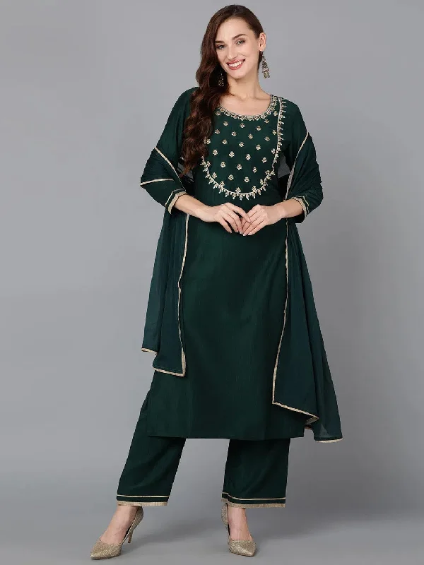 Ahika Women Silk Blend Yoke Design Kurta-PKSKD1815_XS