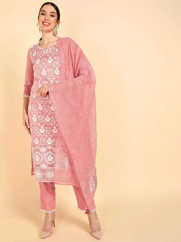 Ahika Poly Silk Embroidered Kurta Trousers With-PKSKD1350A_XS