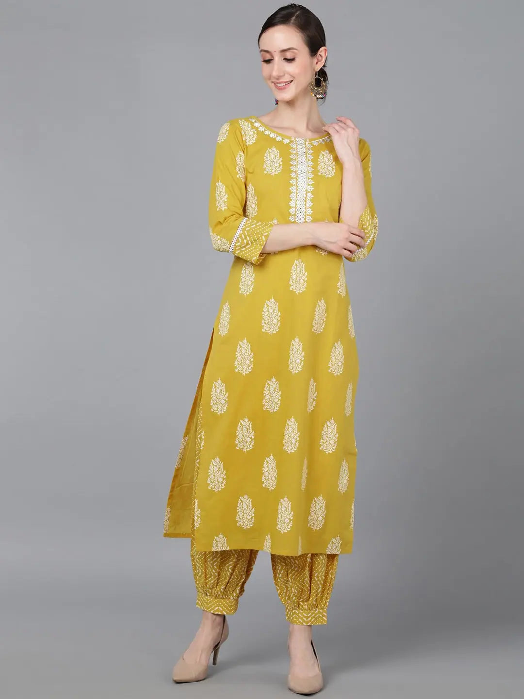 Ahika Women Cotton Printed Kurta With Salwar-VKSET1350_XS