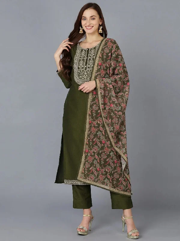 Ahika Women Silk Blend Yoke Design Kurta-PKSKD1754_XS