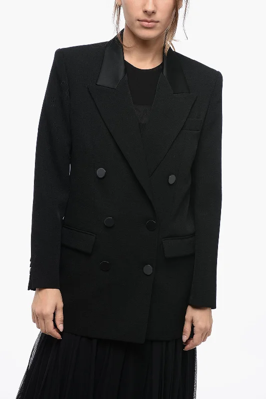 Isabel Marant Double-Breasted Fevim Blazer With Peak Lapel