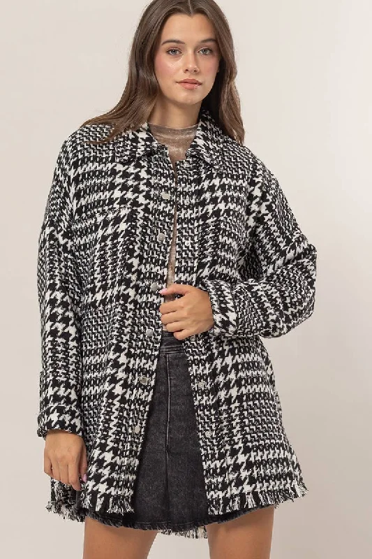 Oversized Houndstooth Jacket