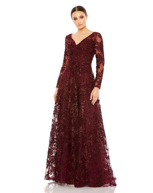 Mac Duggal 20409 Long Sleeve Formal Lace Dress