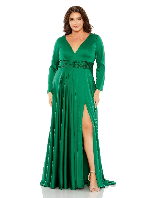 Mac Duggal 68436 Fabulouss Long Sleeve Plus Size Formal Dress