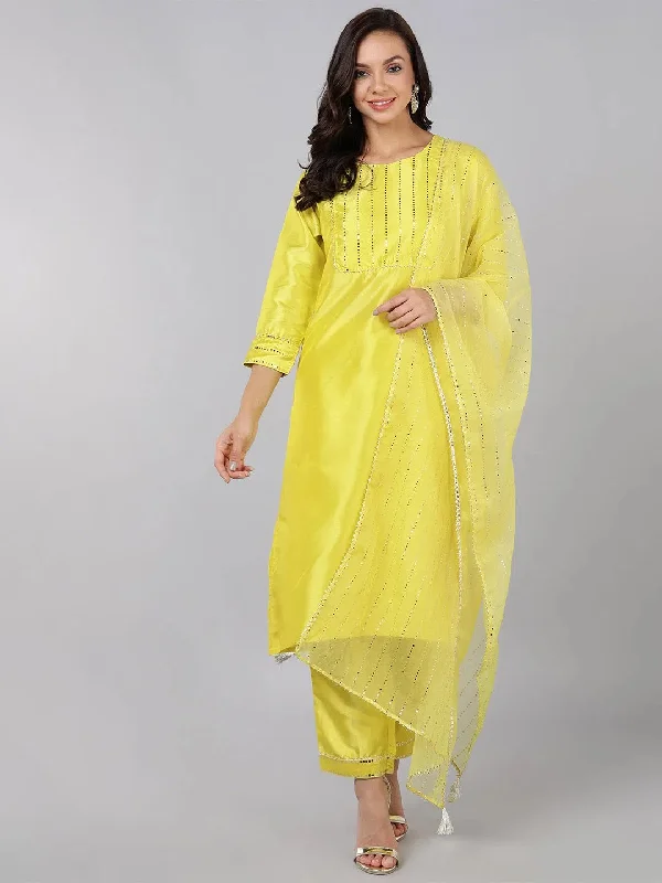 Ahika Poly Silk Solid Kurta Trousers Dupatta-PKSKD1334_S