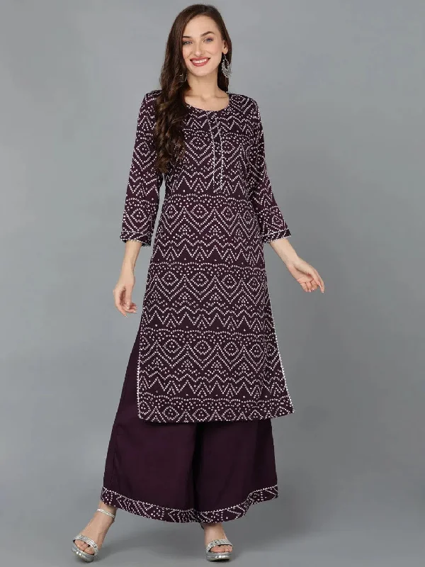 Ahika Women Poly Crepe Bandhani Printed Kurta-PKSET1005A_XS