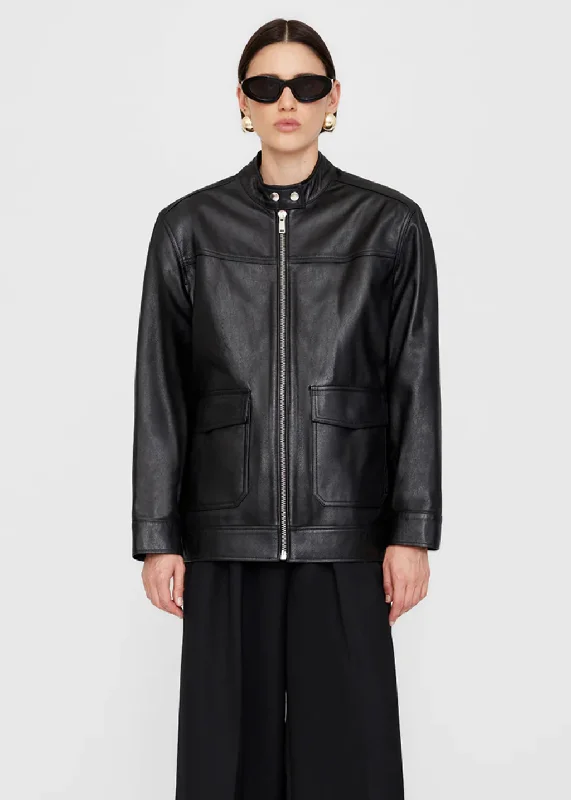 Anine Bing Henry Jacket in Black Leather