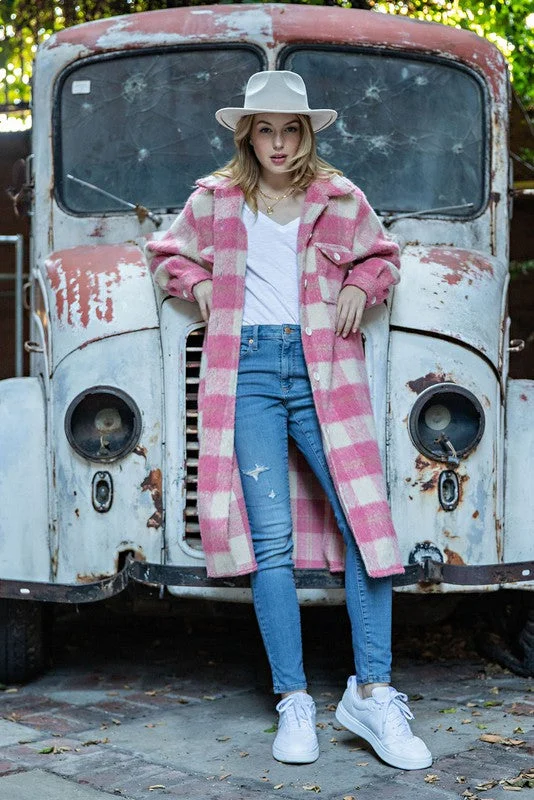 Pop of Pink Plaid Jacket