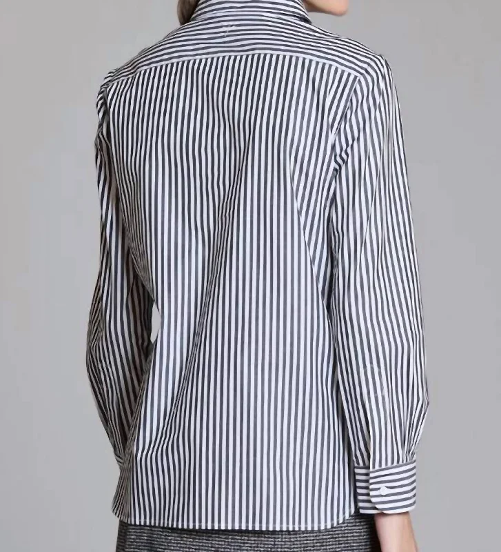 Birdie Stripe Shirt In Black/white