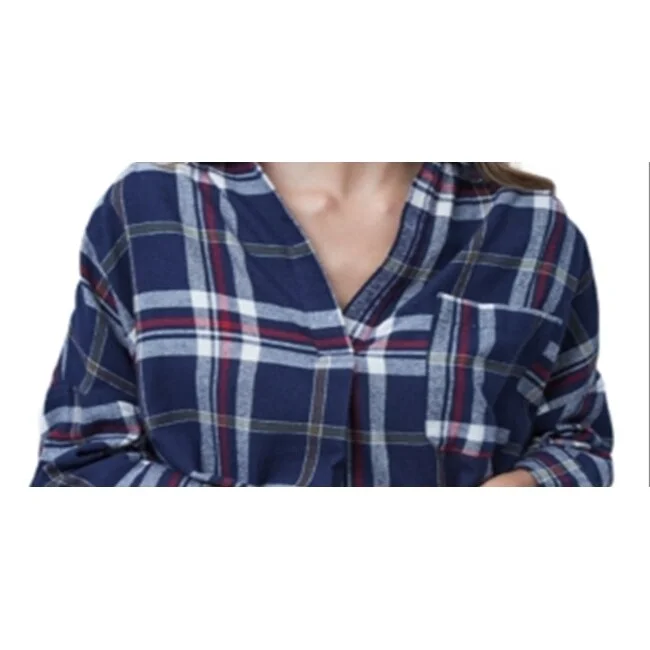 French Connection Women's Stacci Cotton Plaid Shirt Blue Size Medium