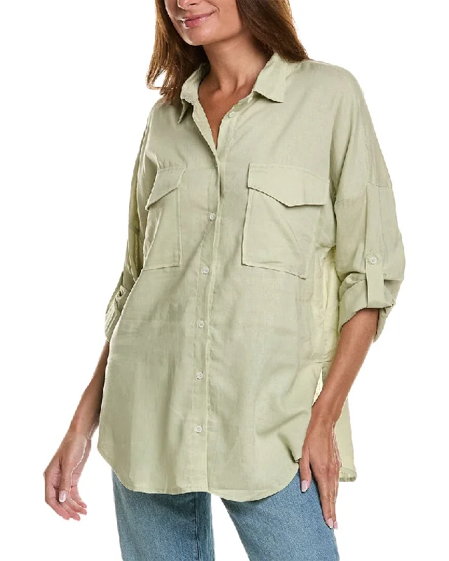 Isla Ciel Linen-Blend Shirt