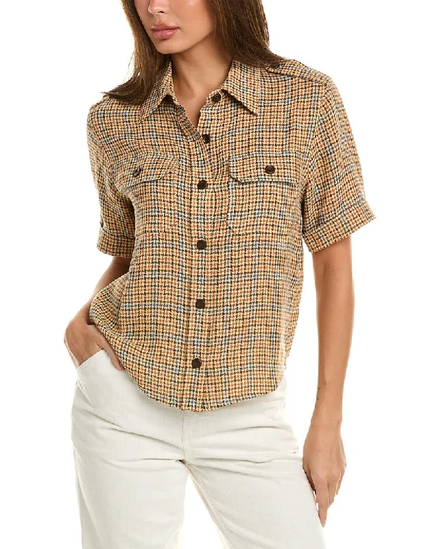 Loro Piana Annalisa Checked Linen Shirt