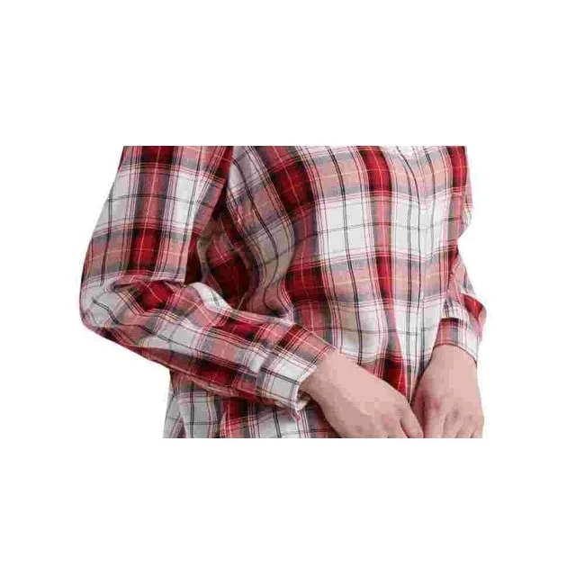 Lucky Brand Women's Classic One Pocket Plaid Shirt Red Size X-Small