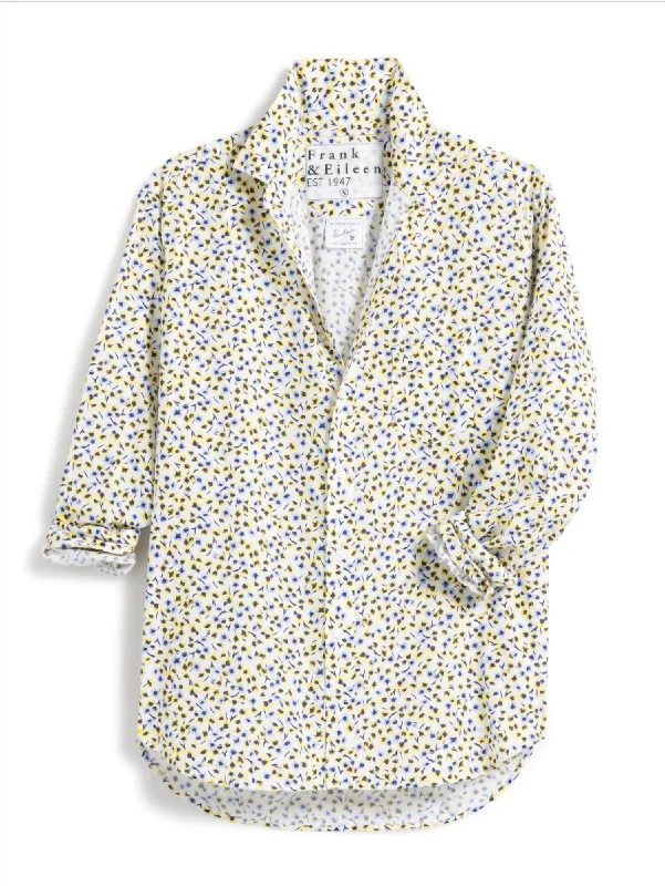 Relaxed Button-Up Shirt In Yellow Flowers