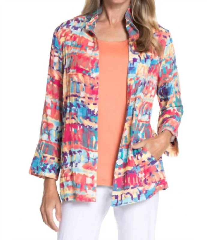 Wire Collar Shirt In Multi-Colored