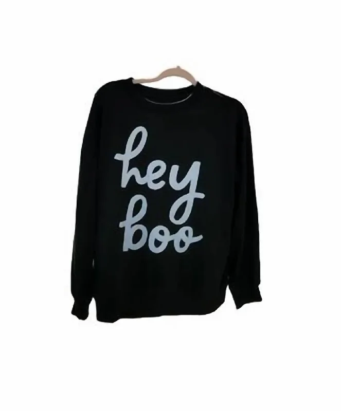 Women's Hey Boo Long Sleeve Shirt In Black