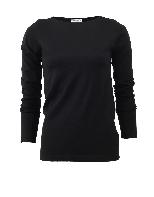 Boat Neck Cashmere T-Shirt