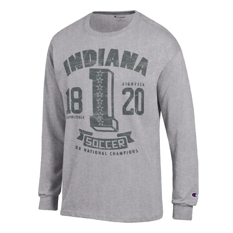 Indiana Hoosiers Soccer Grey Long Sleeve T-Shirt