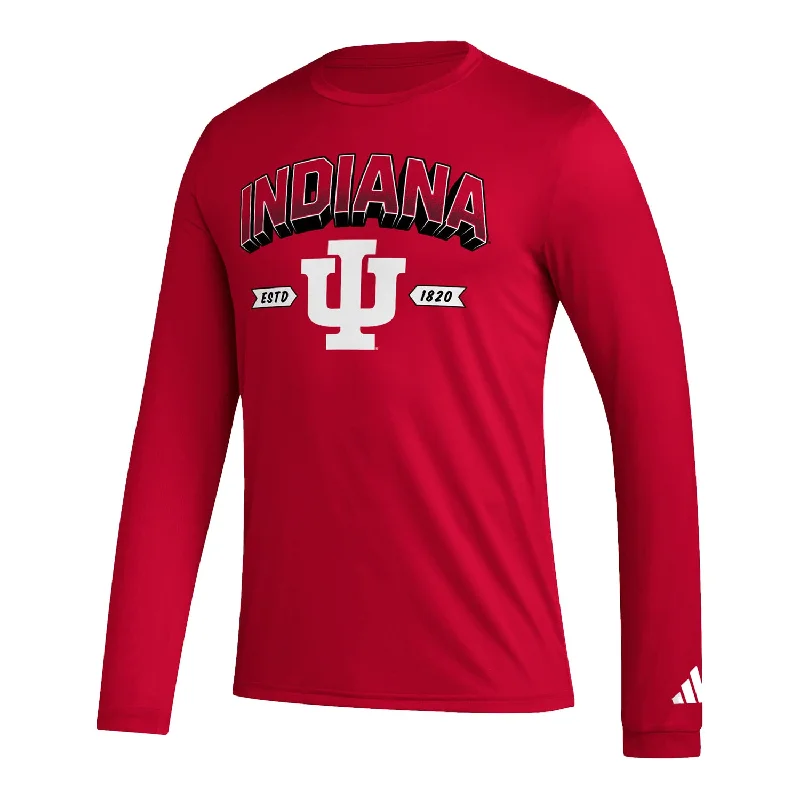 Indiana Hoosiers Adidas Mighty Mascot Long Sleeve Crimson T-Shirt