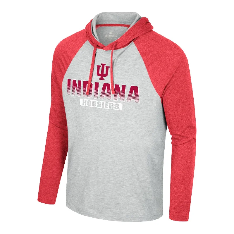 Indiana Hoosiers Hasta La Vista Hooded Long Sleeve Grey T-Shirt