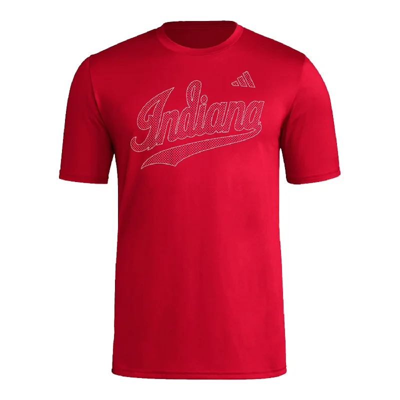 Indiana Hoosiers Adidas Script Impression Crimson T-Shirt