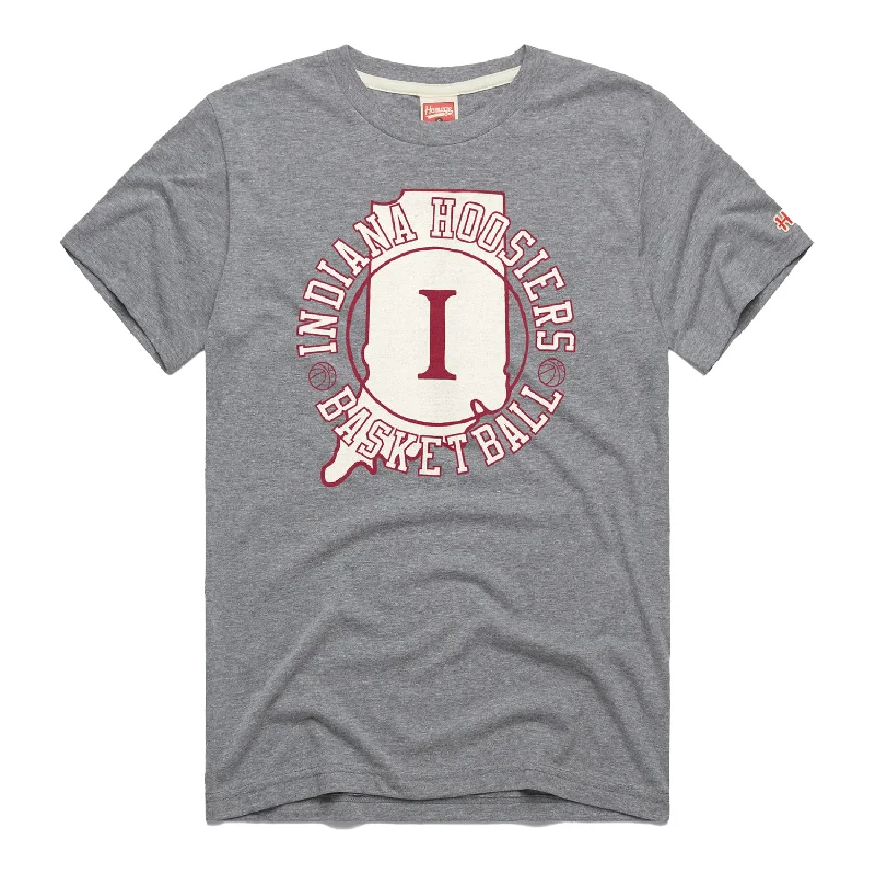 Indiana Hoosiers Basketball State Grey T-Shirt