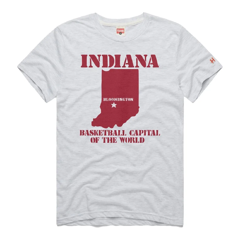 Indiana Hoosiers Basketball Capital Grey T-Shirt