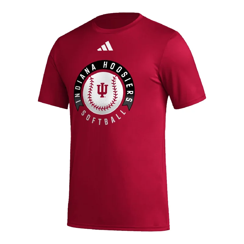 Indiana Hoosiers Adidas Softball Crimson T-Shirt