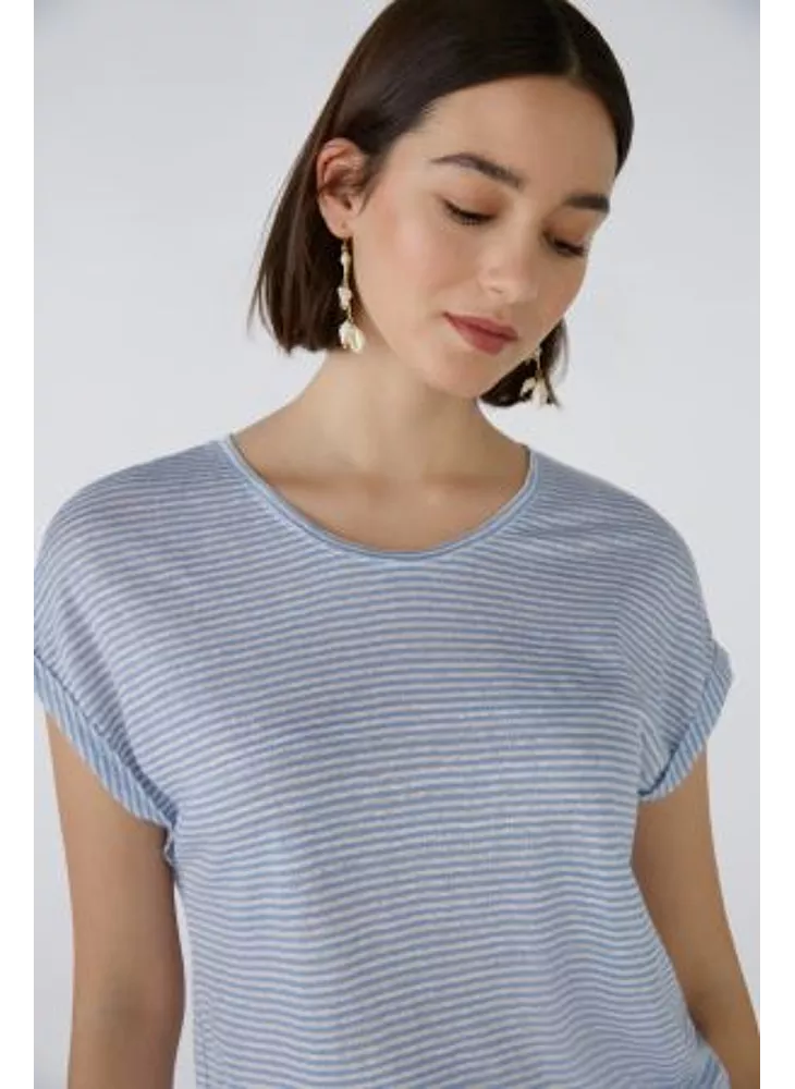 Oui Striped Linen T-Shirt