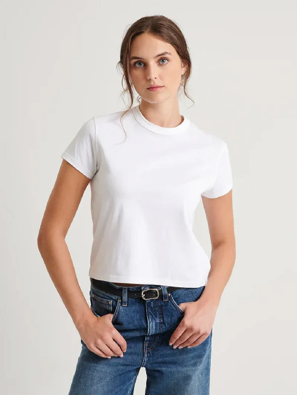 Iconic Pima Stretch Baby Tee - White