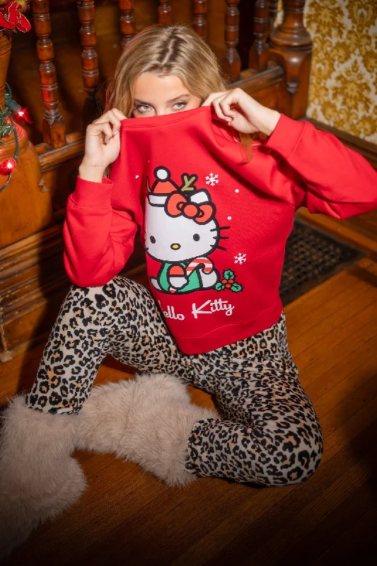 Reindeer Hello Kitty Graphic Fleece Christmas Sweatshirt