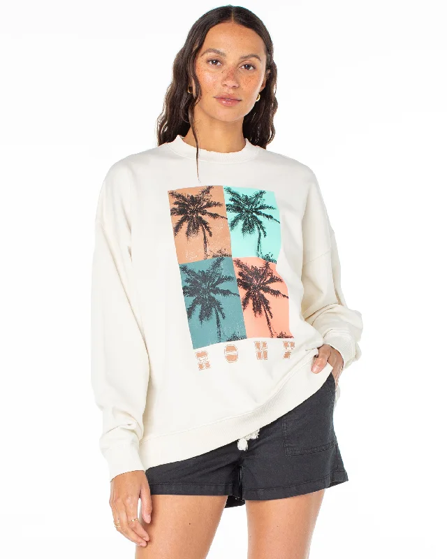 Lineup Oversized Crew Neck Sweatshirt - Snow White