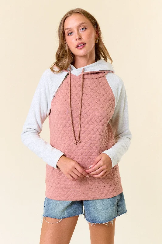 Soft Embrace Double Hooded Quilted Sweatshirt- 2 Colors!