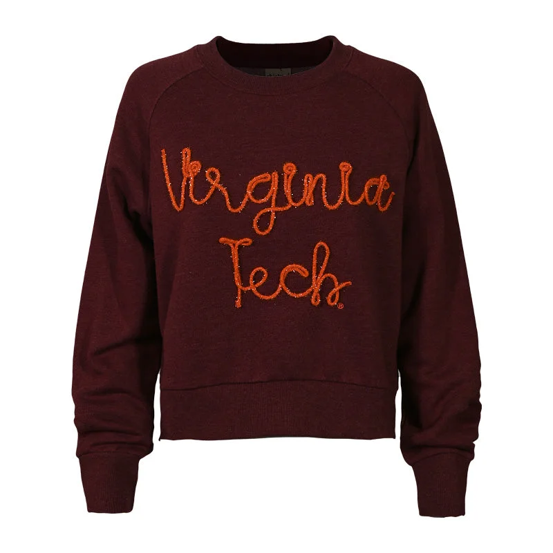 Virginia Tech Women's Boxy Raglan Crew Sweatshirt: Maroon