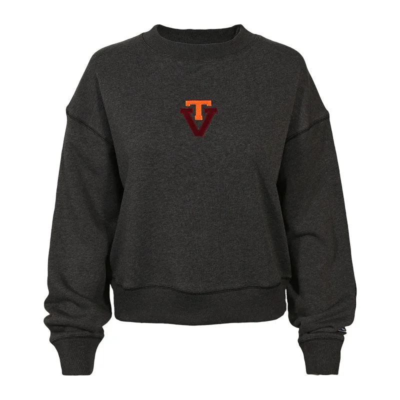 Virginia Tech Women's Triumph  Vault Crew Sweatshirt: Charcoal by Champion