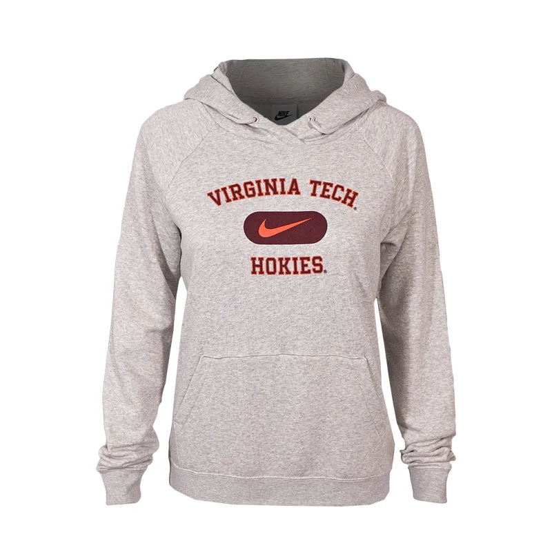 Virginia Tech Women's Varsity Fleece Hooded Sweatshirt: Heather Gray by Nike