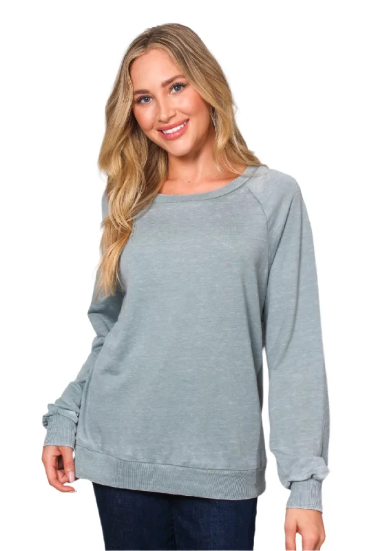 Women's Long Sleeve Rib Cuff & Hem Sweatshirt