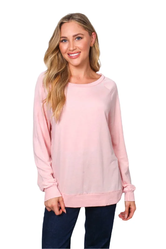 Women's Long Sleeve Rib Cuff & Hem Sweatshirt