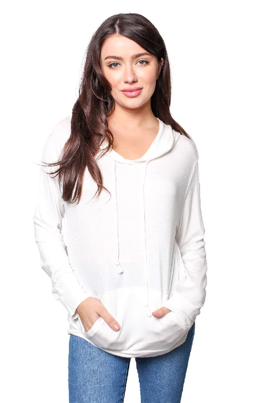 Women's Long Sleeves Double Pocket Hoodie Sweater