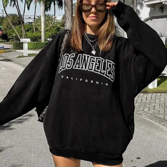 Women's Sweatshirt Graphic Text Los Angeles