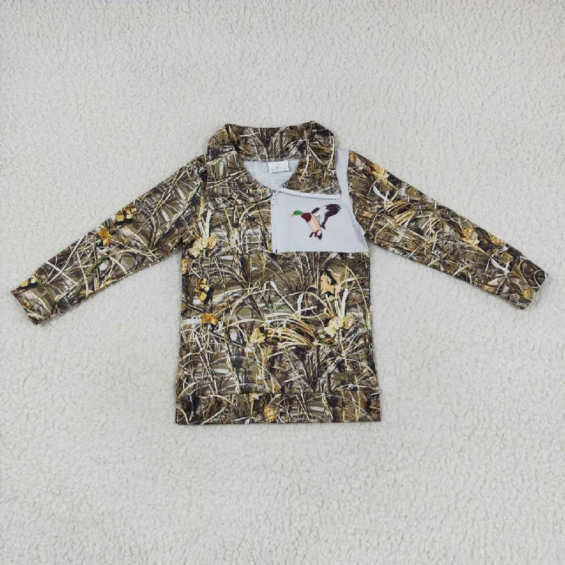 green duck camo jacket boys polo tops BT0332