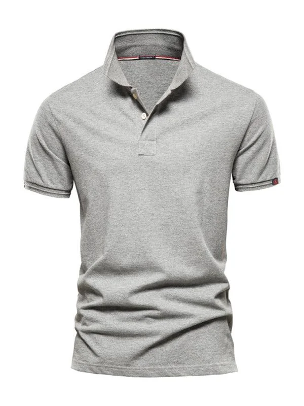 Men's Plain Casual Short-Sleeved Polo Shirt