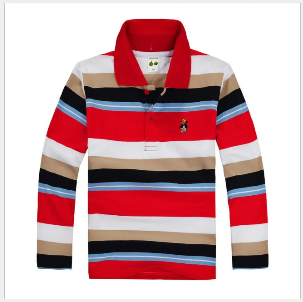 Striped Long Sleeve Polo Shirt for Kids